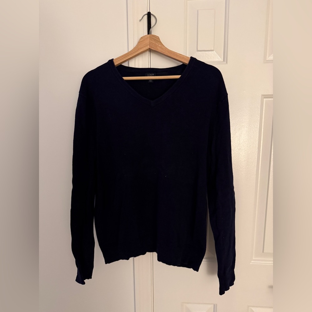 J. Crew Navy V-Neck Sweater